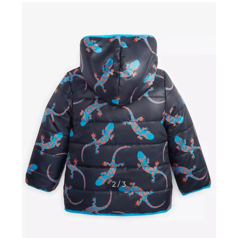 Epic Threads Toddler Boys Gecko Print Reversible Puffer Jacket - Picture 2 of 5